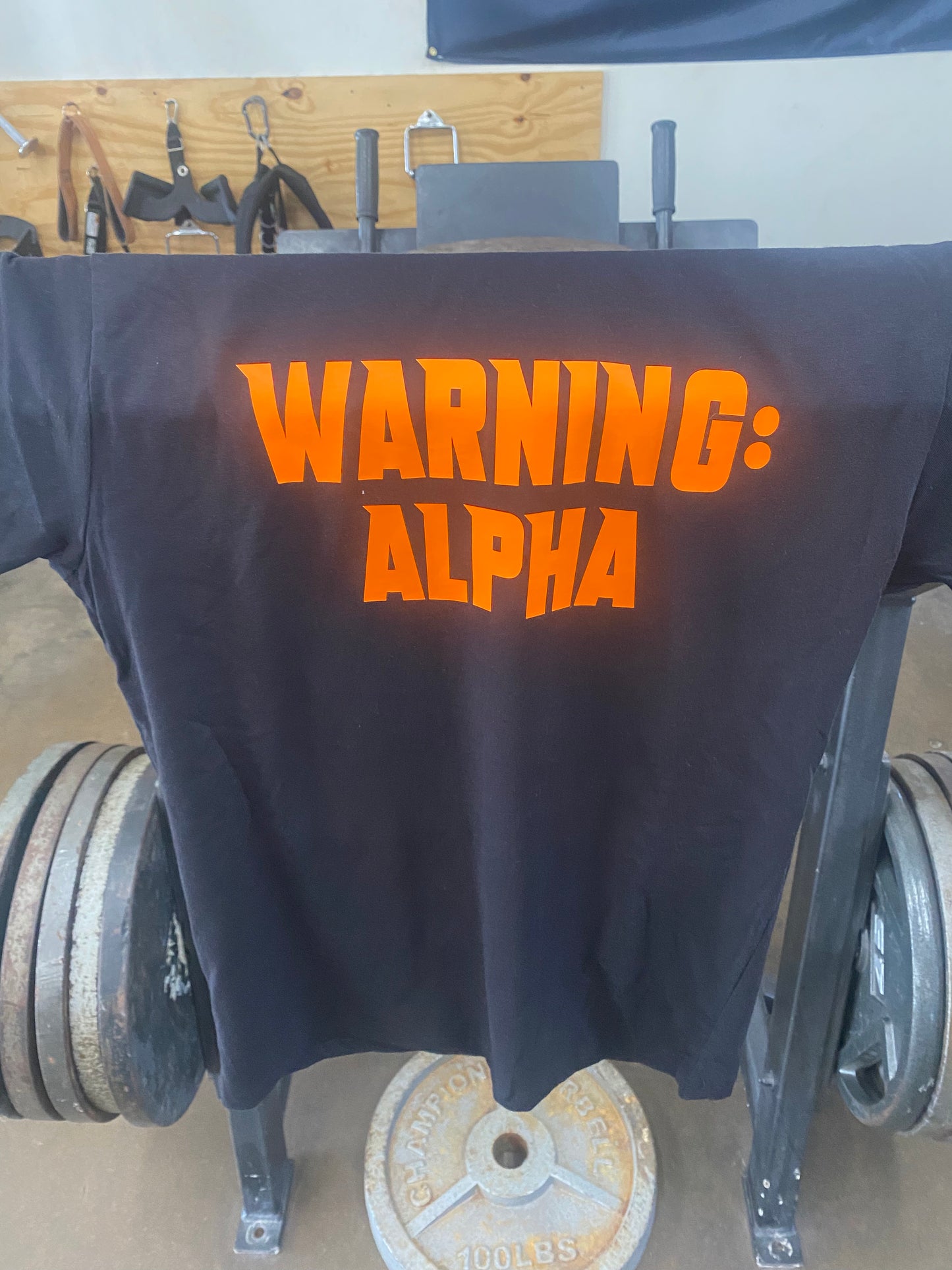 Lobo Oso Warning: Alpha Tee Black Orange