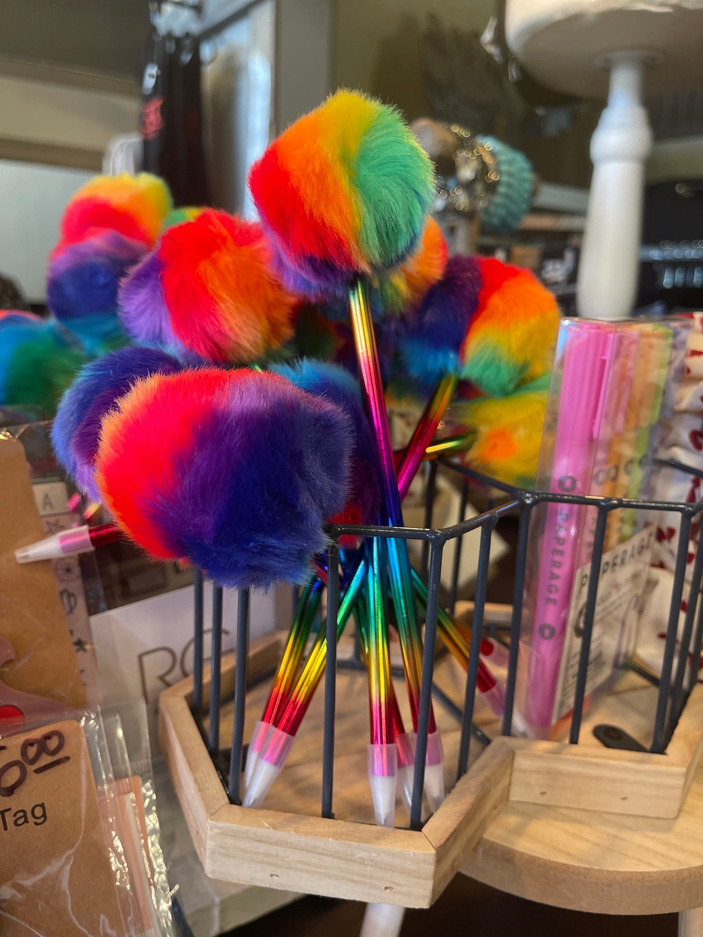 Rainbow Pom Pom Pen