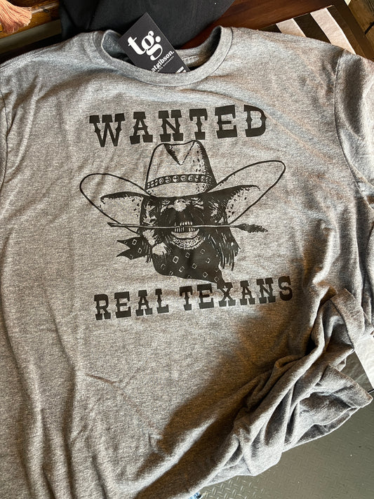 Wanted: Real Texans Tee Grey