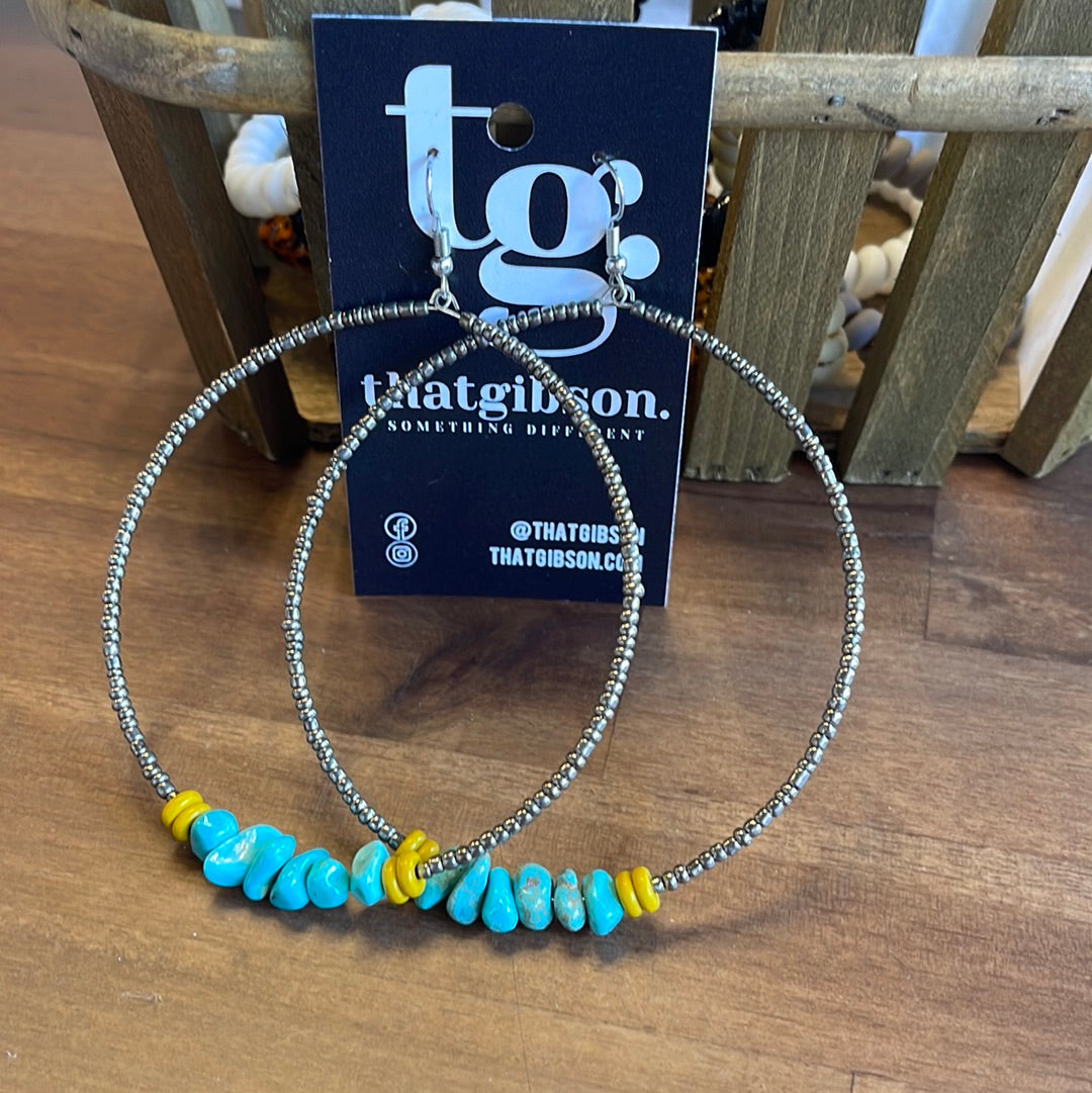 WM Silver Seed Hoop with Yellow