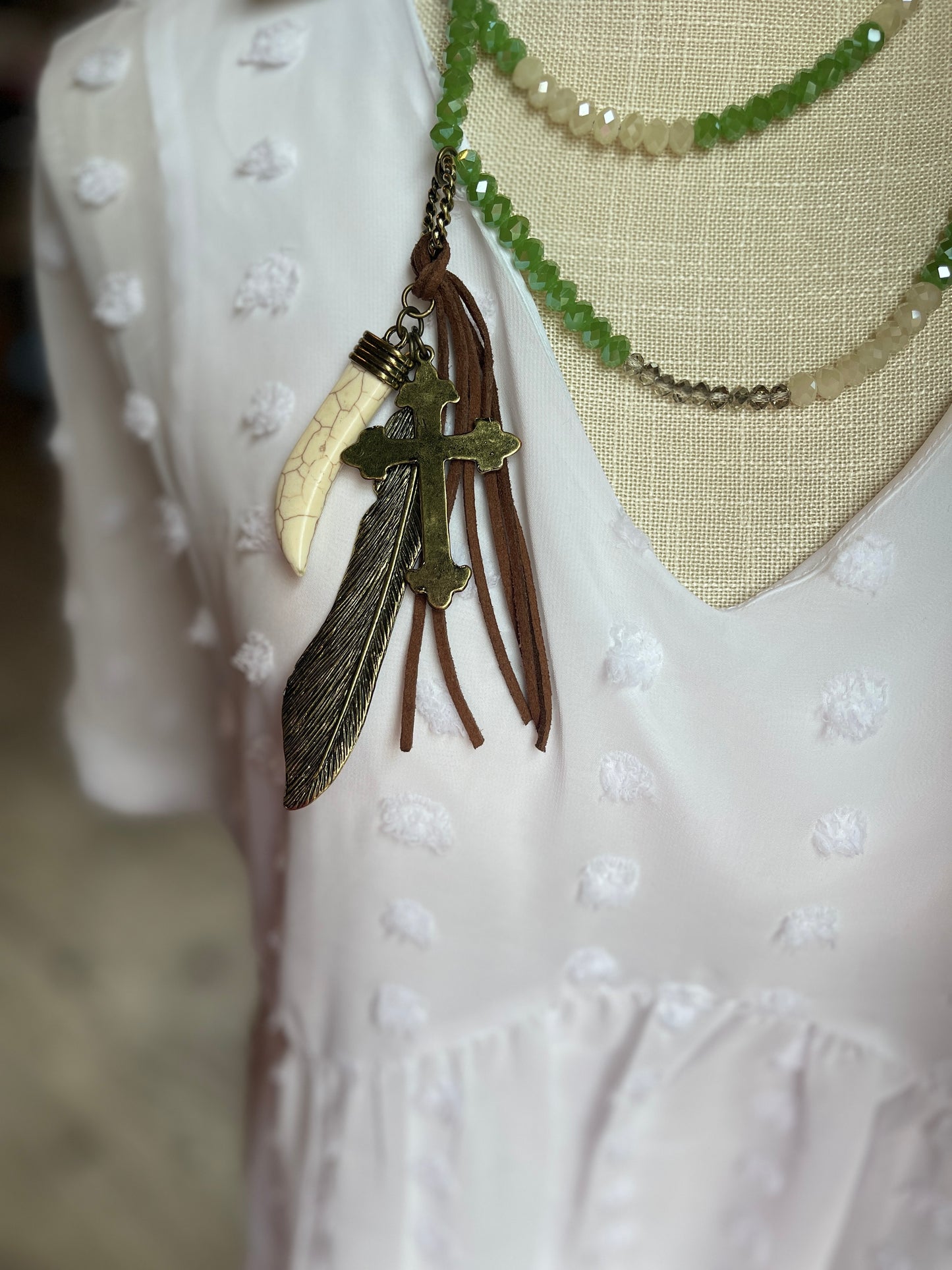 West & Co Green Feather Tooth