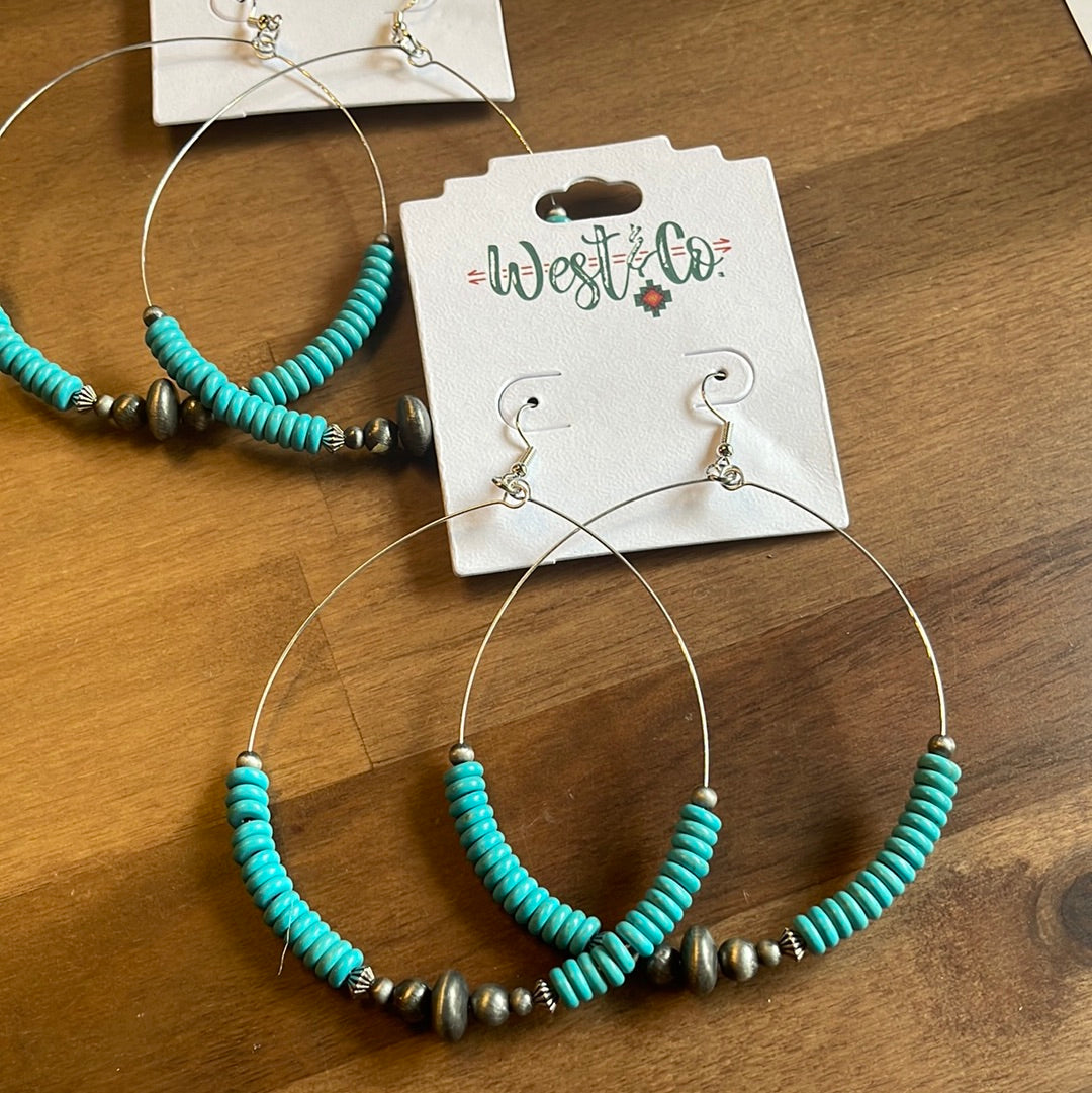 Turquoise Hoop Earrings E1303