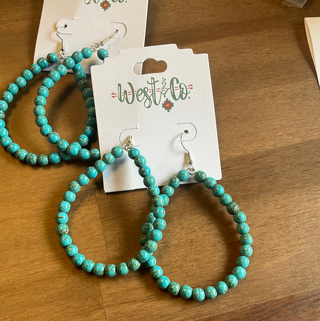 Turquoise Teardrop Earrings E621
