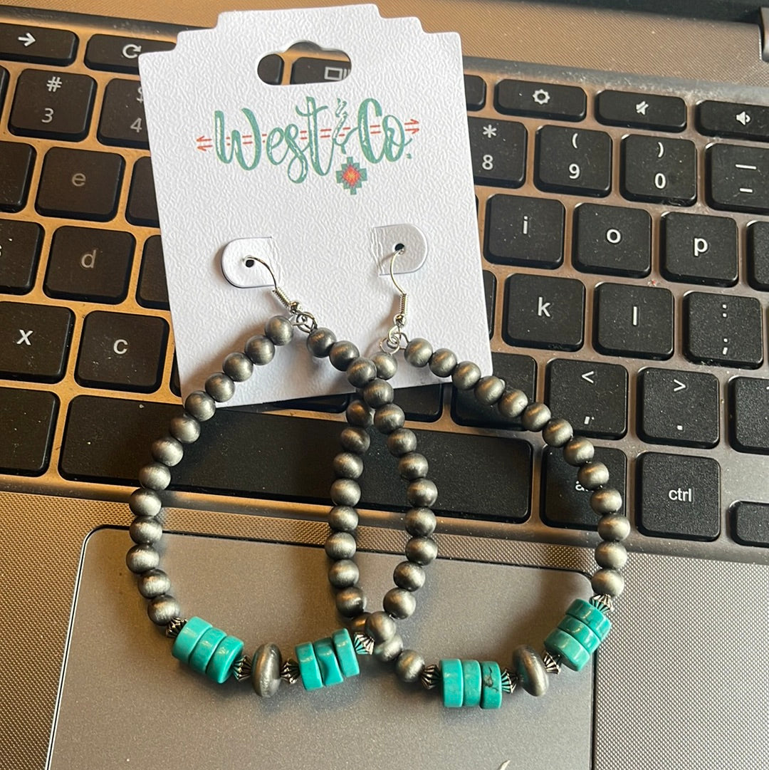 Faux Navajo Teardrop with Turquoise E791