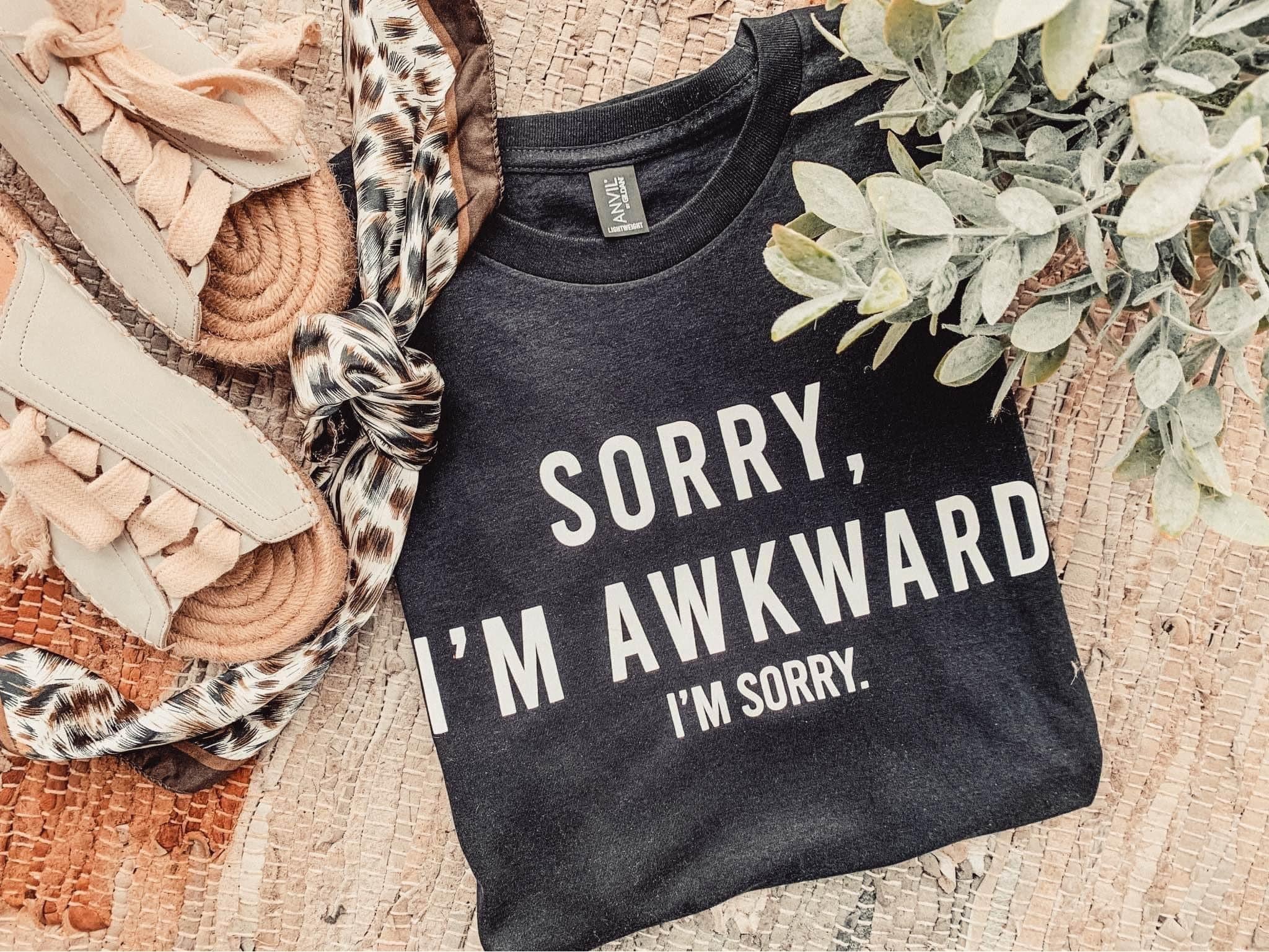 Sorry I’m Awkward Tee Black