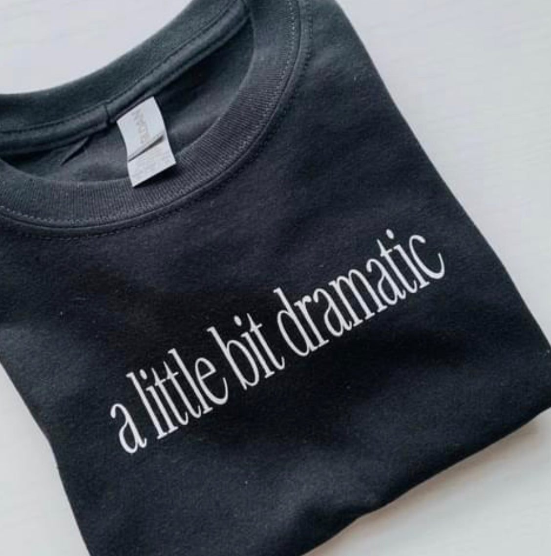Little Bit Dramatic Black Tee