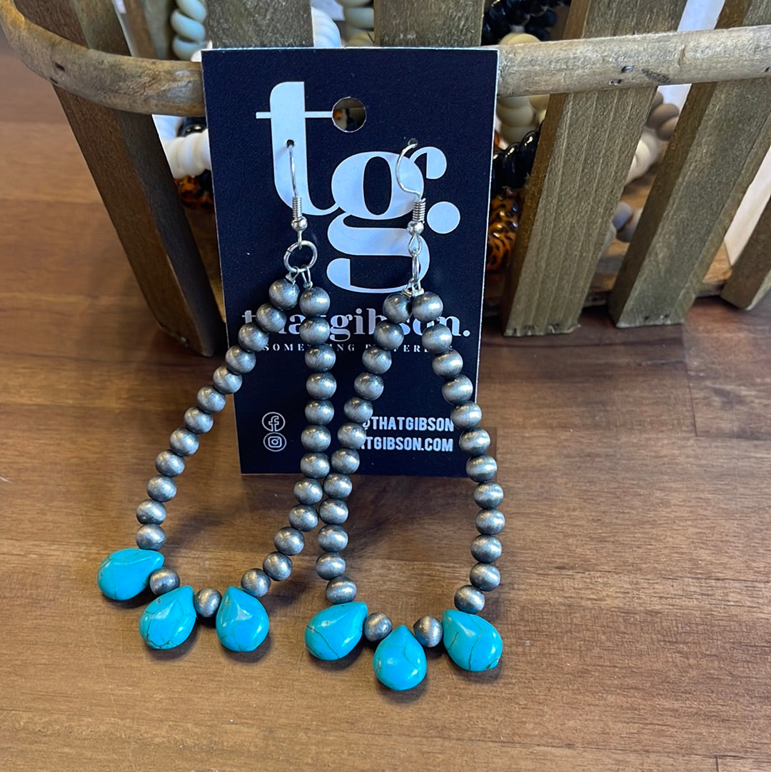 WM Teardrop 3 Turq Earrings