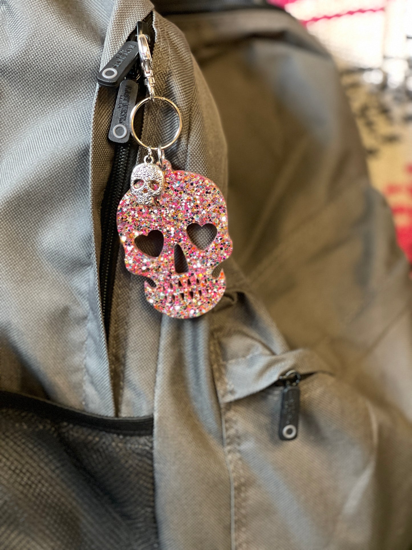 Candy Skull Key with Clip