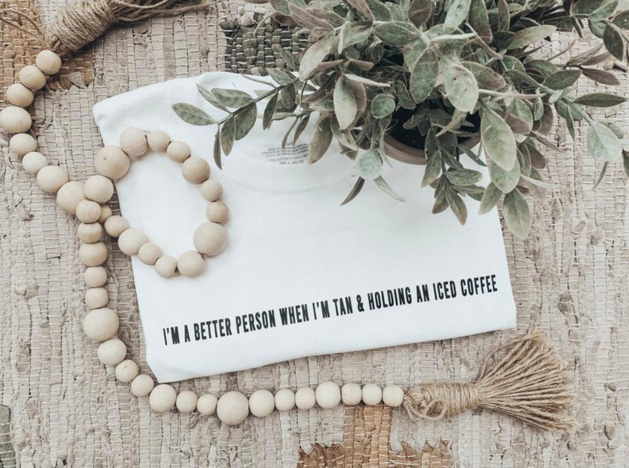 Tan Lines & Iced Coffee Tee White