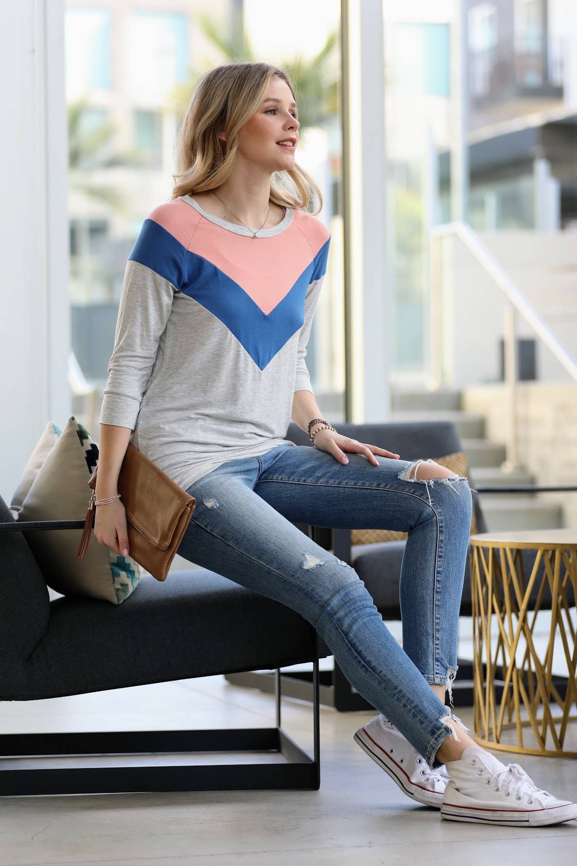 Chevron Throwback Top
