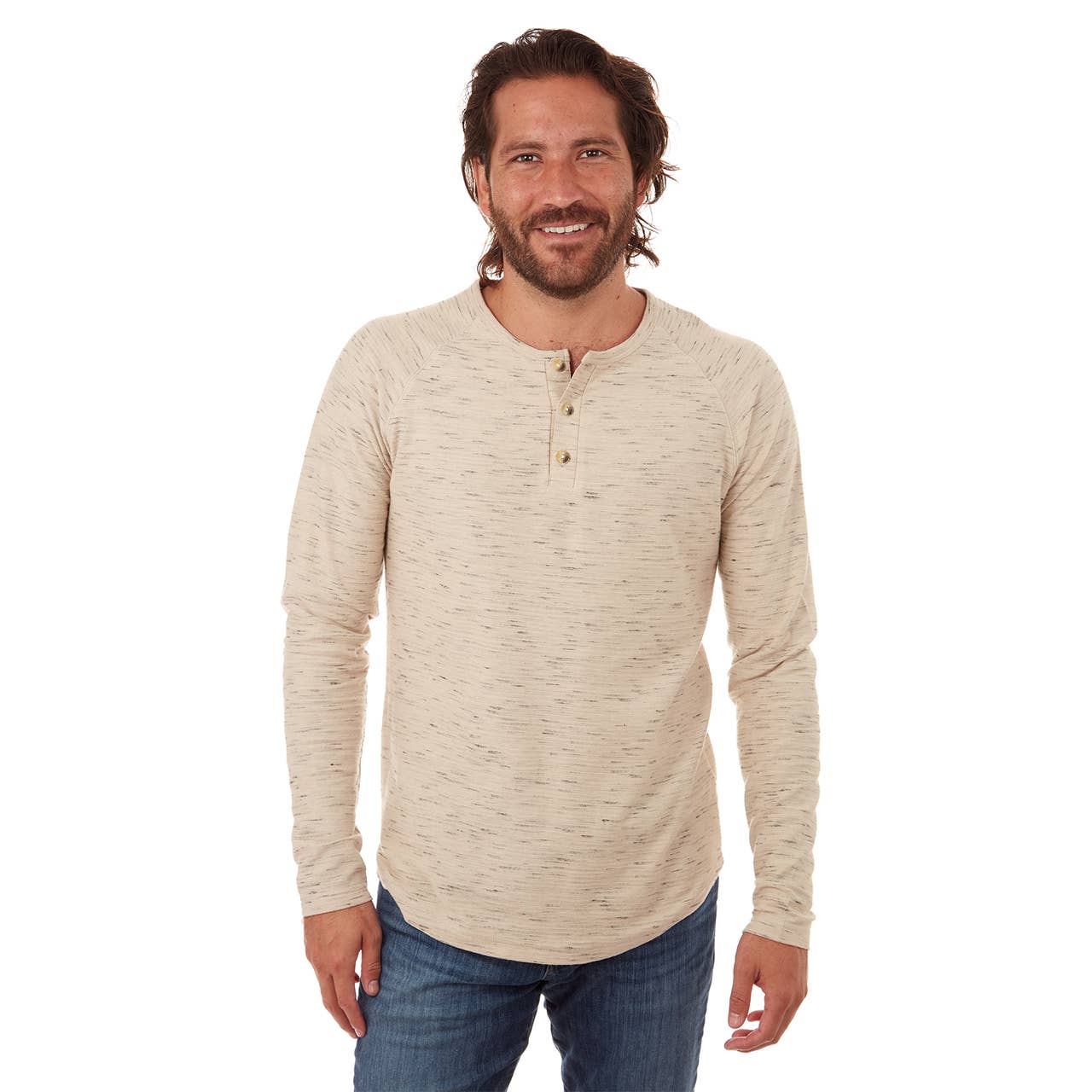 Beckett Long Sleeve Henley White