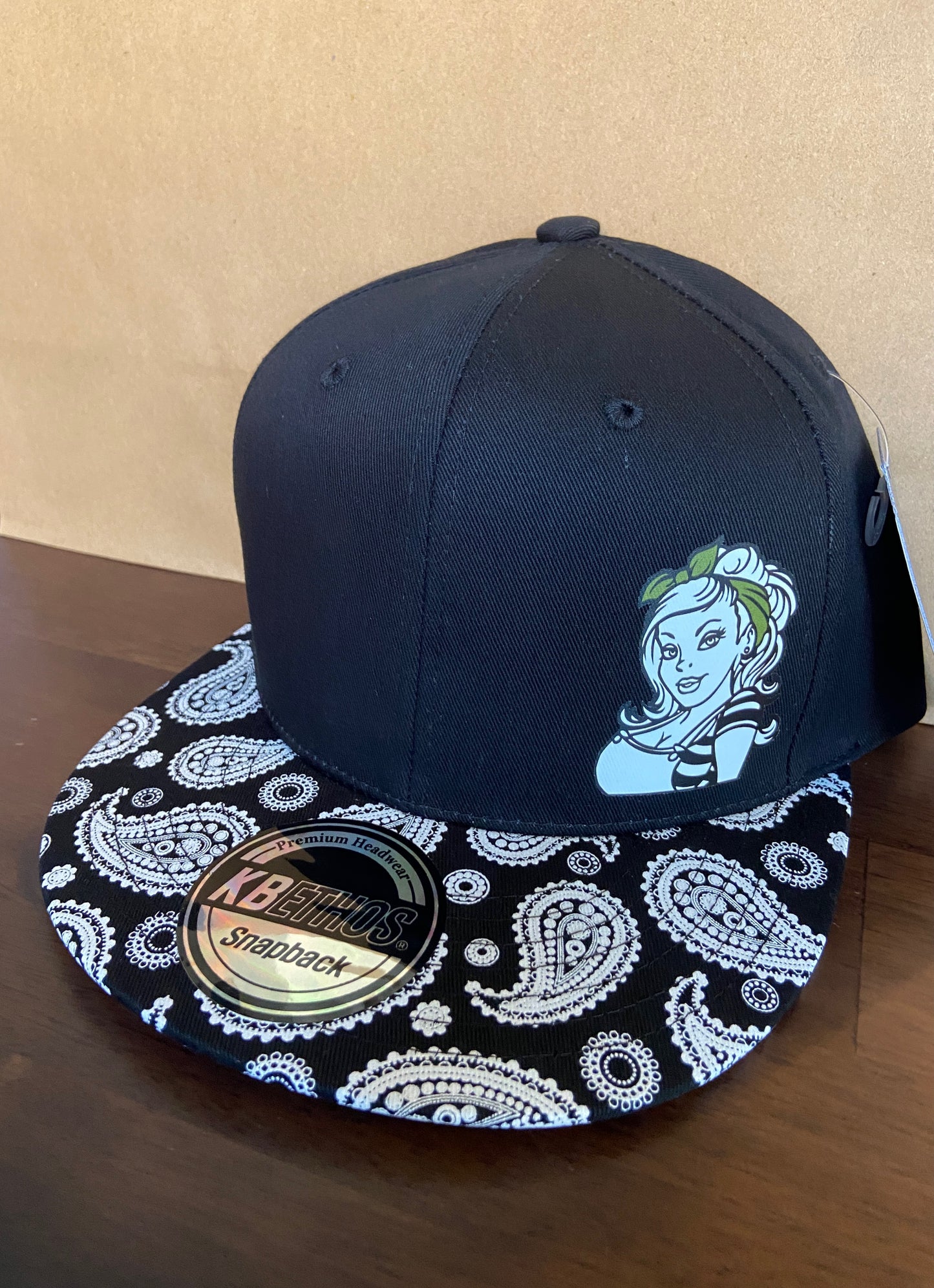 ThatGibson Logo Girl Flat Bill snapback Hat