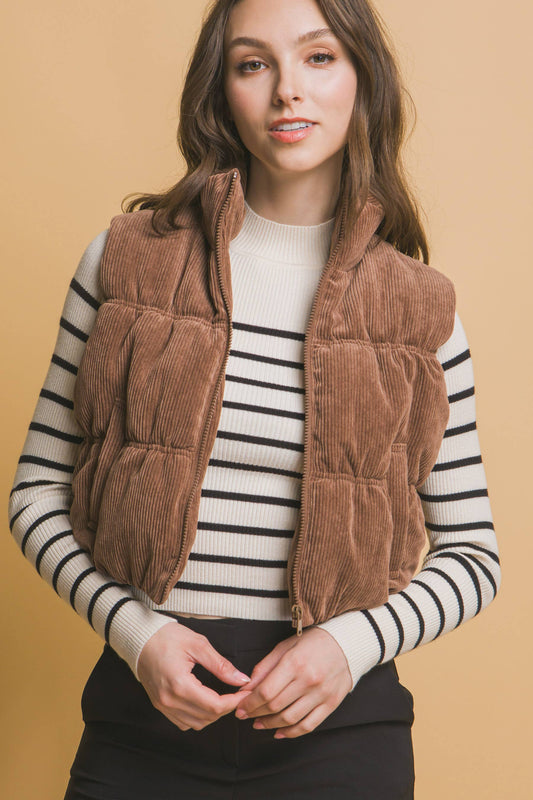 Tina Corduroy Puffer Vest