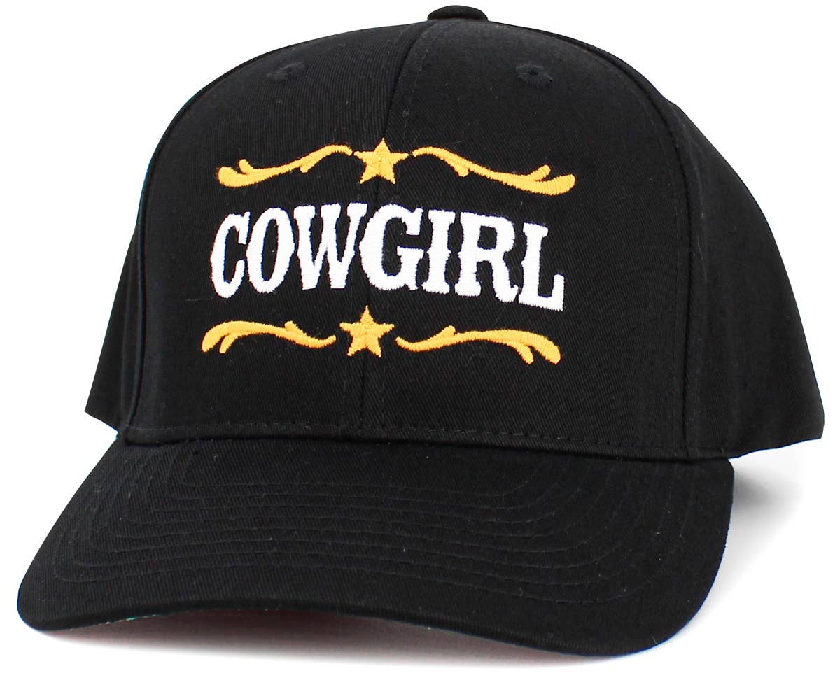 Cow Girl Snapback Hat Black