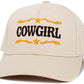 Cow Girl Snapback Hat White