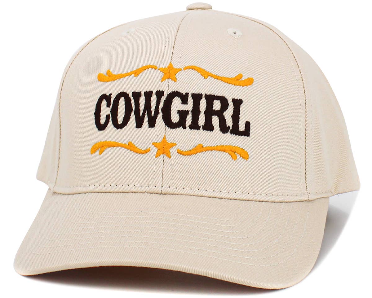 Cow Girl Snapback Hat White