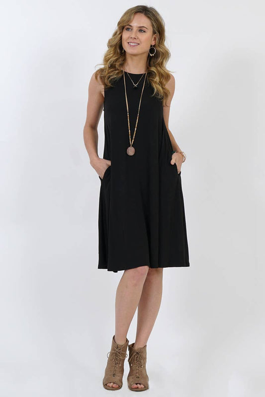 Side Pocket Dress Black