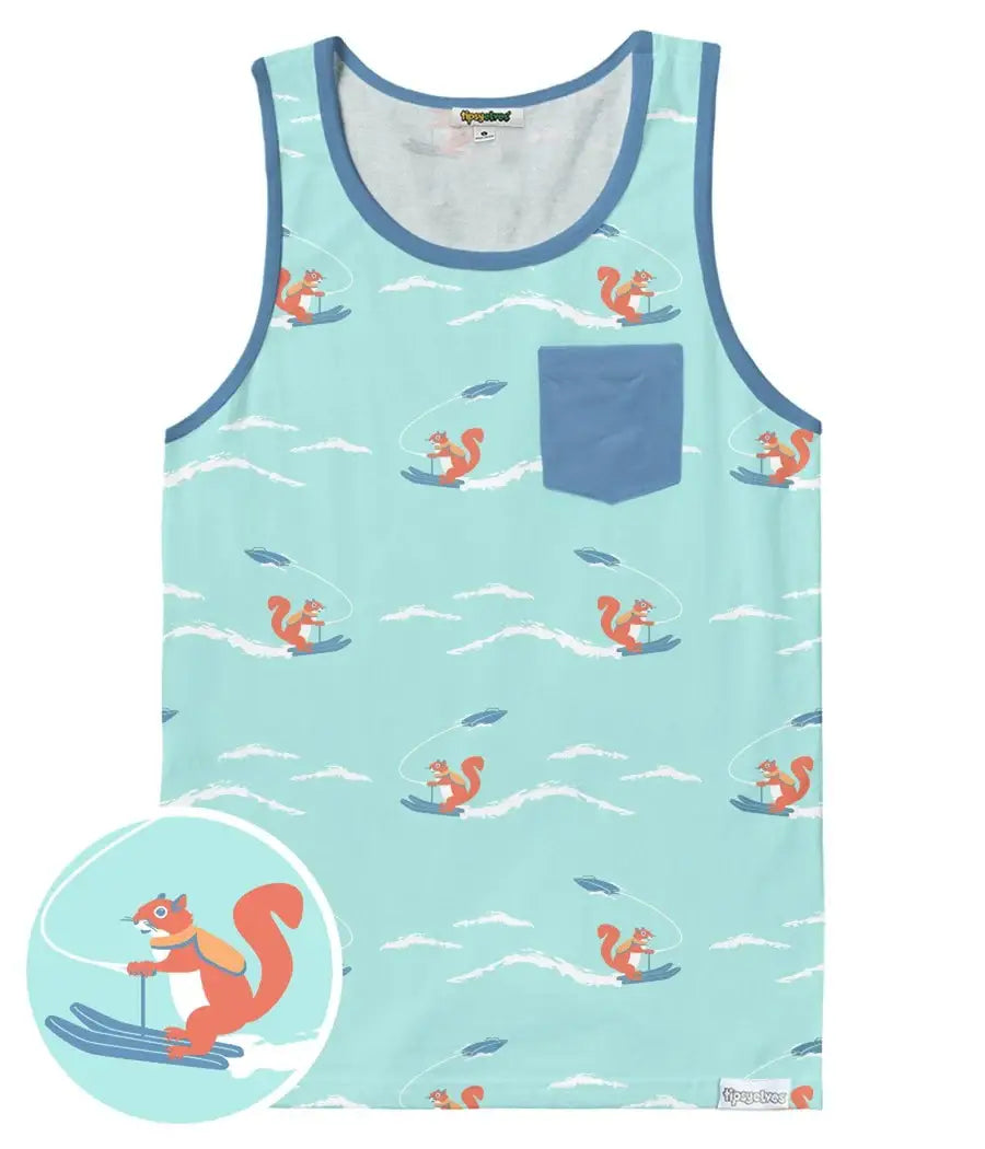 Squirrel on Water Skis Tank Top