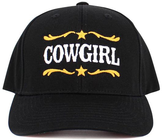 Cow Girl Snapback Hat Black