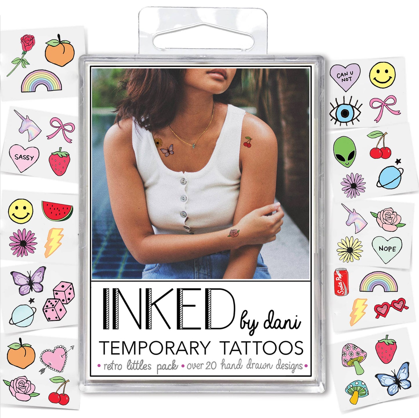Inked Retro Littles Temporary Tattoo Pack