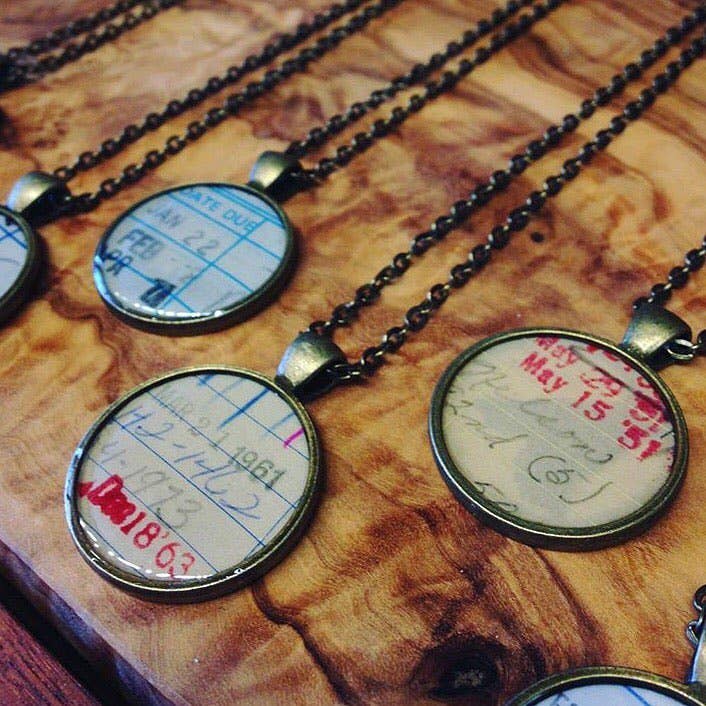 Library Card Necklace - Book Lover
