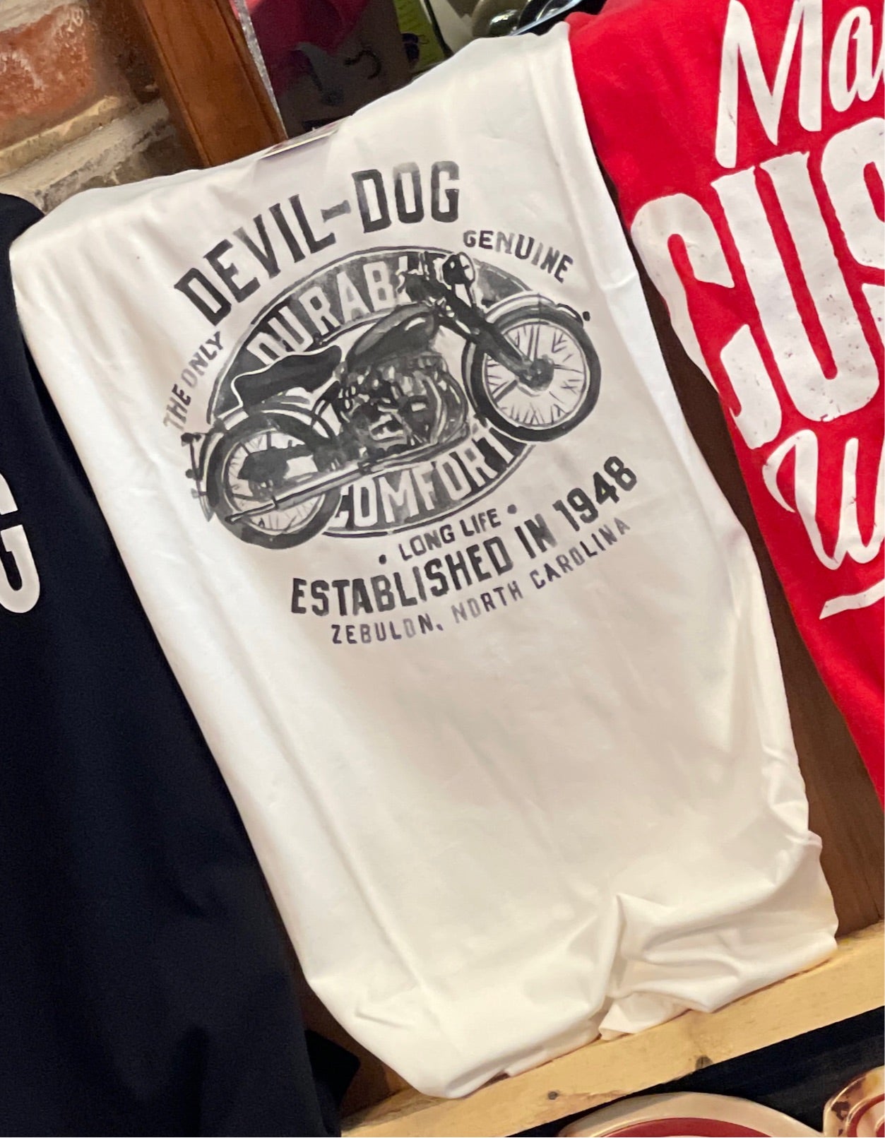 Devil-Dog White Motorcycle T-Shirt