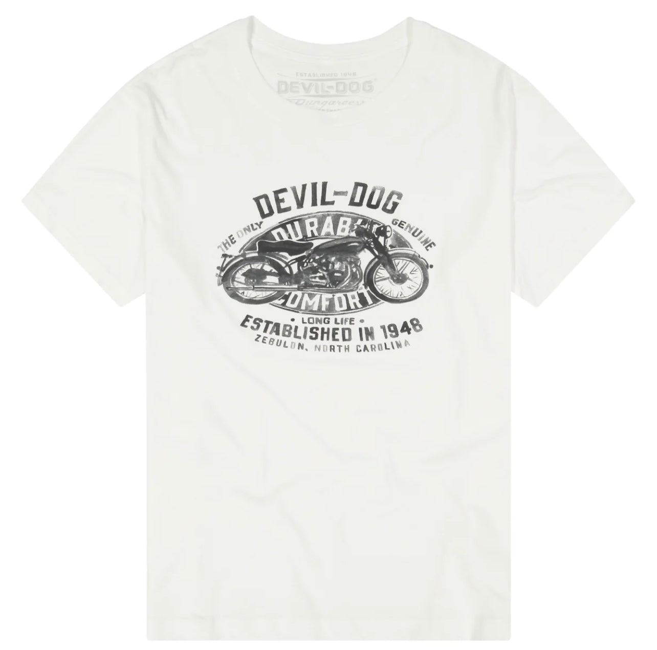 Devil-Dog White Motorcycle T-Shirt